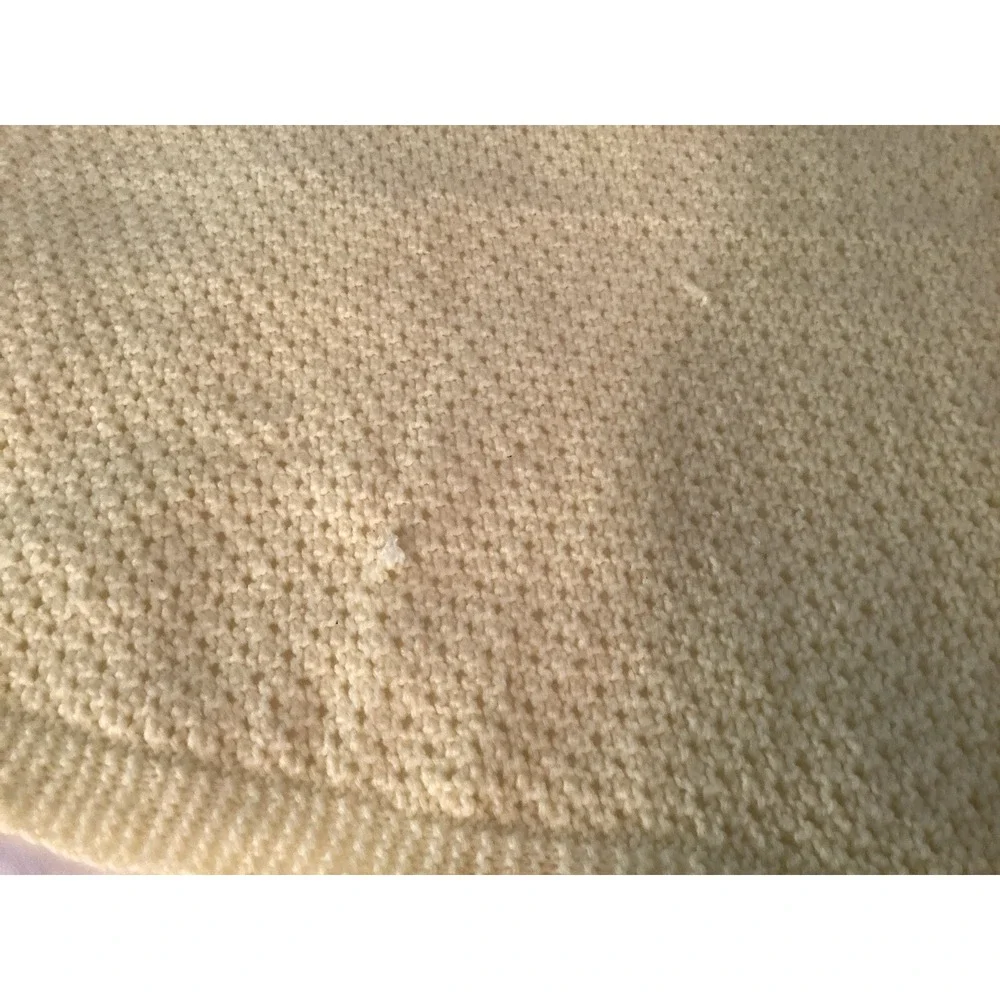 Handmade Crocheted Baby Blanket Yellow Infant‎ Crib 29x28 Gender Neutral